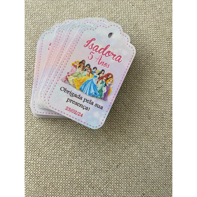Tag princesas para lembrancinha de festa infantil aniversário Princesas Cute Branca de Neve Frozen Cinderela
