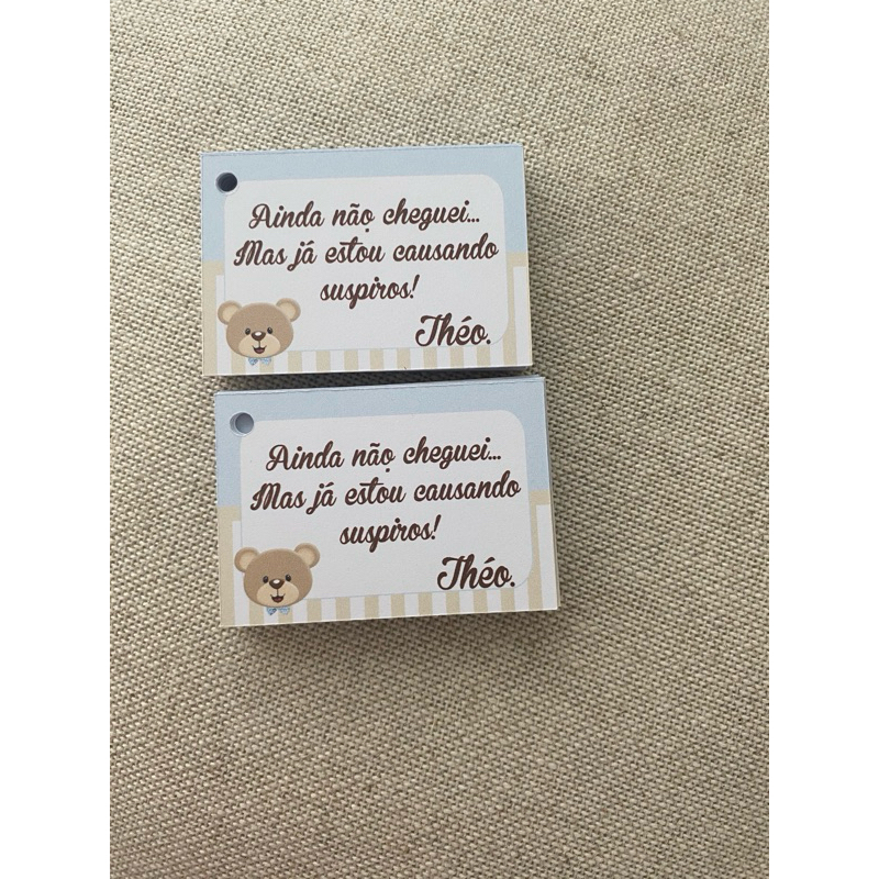 Tags Personalizadas Lembrancinhas Chá de Bebê  Chá Revelação Nascimento Maternidade Urso Azul Príncipe Verde