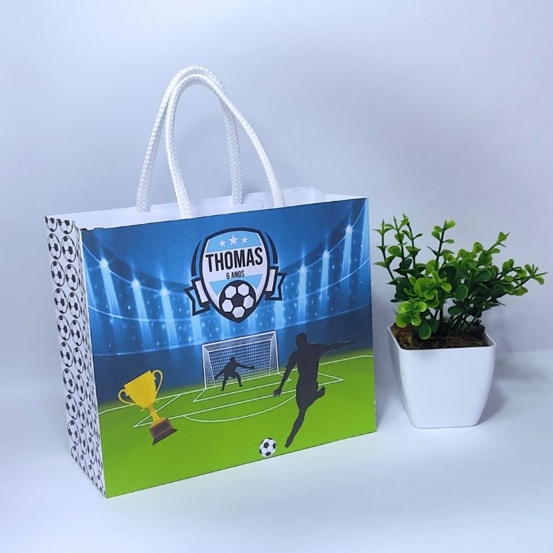 Sacolinha Personalizada Futebol - FESTA INFANTIL - LEMBRANCINHAS - Aniversário -Festa Infantil