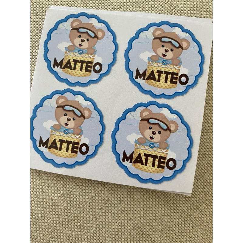 Adesivos Urso Baby personalizado  para lembrancinhas de festa de aniversário infantil criança