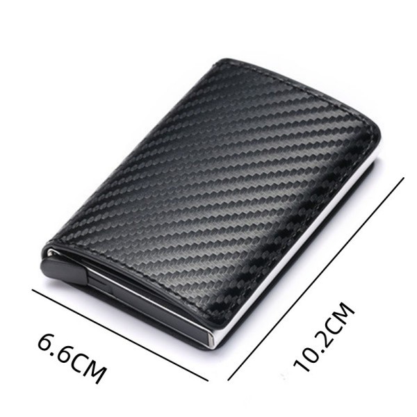 Carteiras Fibra De Carbono Porta-Cartões Masculina Marca Preta Mágica Tripla De Couro