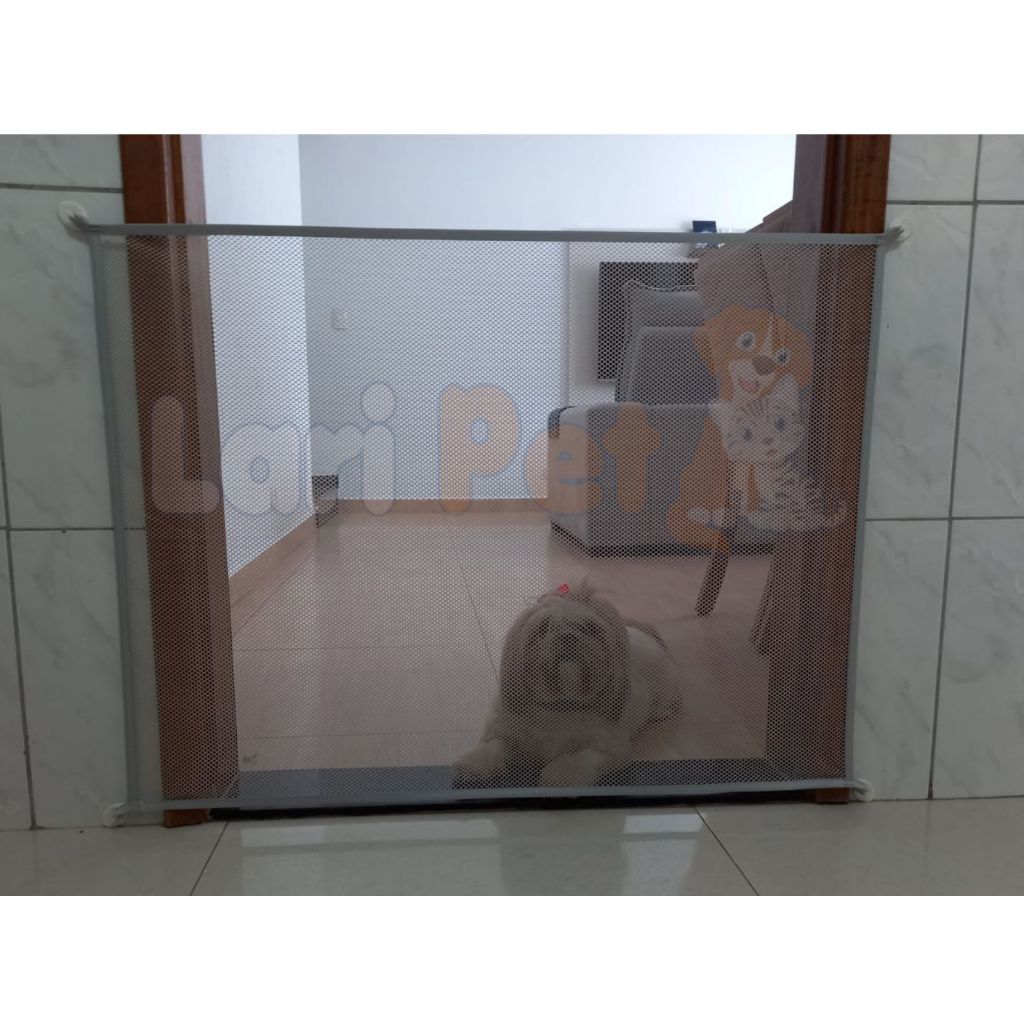 Cerca tela para cachorros - Divisoria para portas - COR CINZA