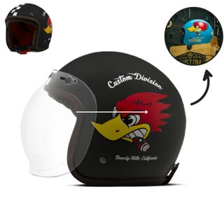 Capacete Moto Aberto Old School Custom Etceter Sucker Fosco Pica Pau Vintage