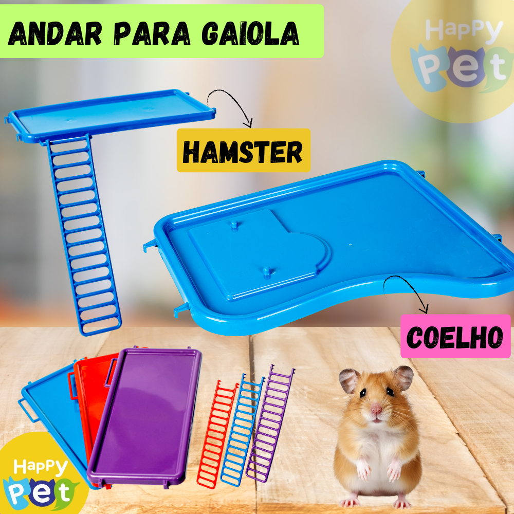 ANDAR DE PLÁSTICO COM ESACADA PARA GAIOLAS DE HAMSTER E COELHO MARCA JEL PLAST