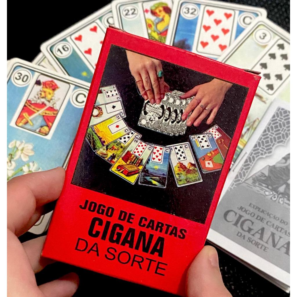 Baralho Jogo de Cartas CIGANA DA SORTE com manual de explicação das cartas JOGO CIGANA, BARALHO