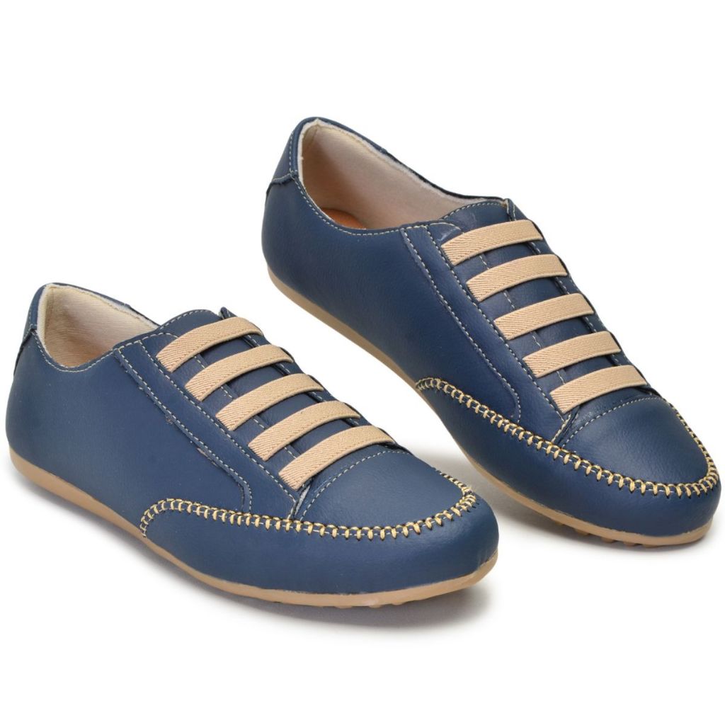 Sapatênis Feminino Tênis Mocassim Casual Calce Fácil Com Elástico