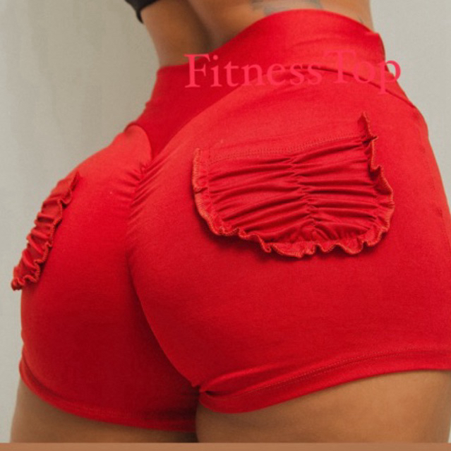 Short  Com Bolso Empina Bumbum  Feminino   Cintura Alta  Academia ( EXCELENTE QUALIDADE )