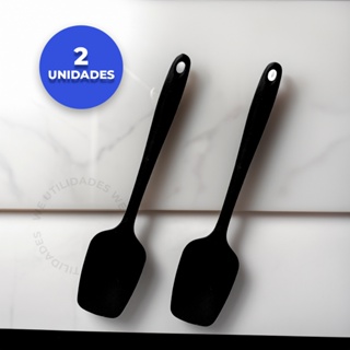 Kit Espátula de Silicone 2 Peças 27cm Cor Vermelho/Preto em Oferta na Shopee
