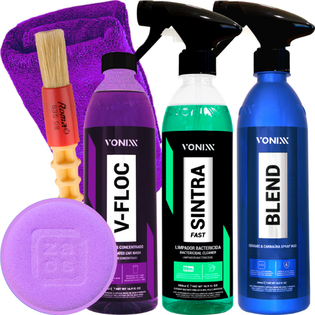 Kit Shampoo V-Floc pH Neutro Cera Blend Spray Sintra Fast Vonixx