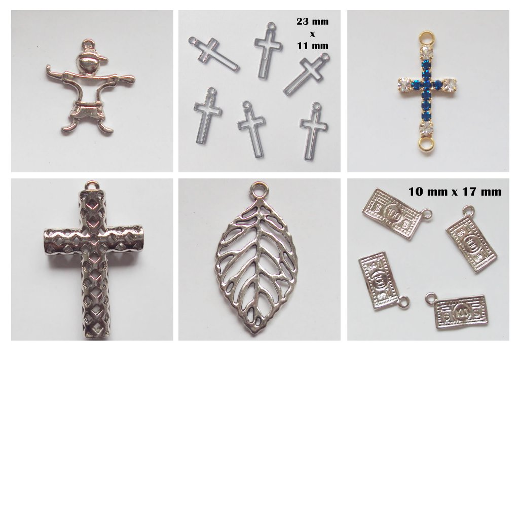 Pingente De Metal 10 Unidades Modelos A Escolher Colar Terço Bijuteria Brinco pingente