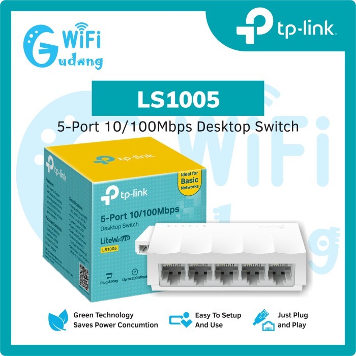 Switch Fast Ethernet de Mesa de 5 Portas Fast Ethernet 10/100Mbps Tp-Link LS1005