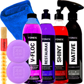 Kit Shampoo V-Floc Restaurax Shiny Cera Native Spray Pincel Roma Aplicador Vonixx em Oferta na Shopee