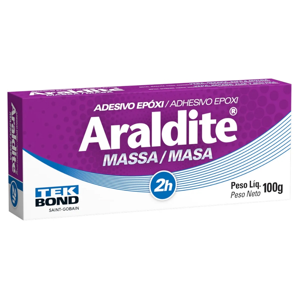 Adesivo Araldite Massa Epóxi 100g Metal Madeira Vidro Cerâmica Cimento Granito Mármore Plástico