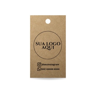 100 Tags Personalizadas papel kraft  Corte reto acompanha cordão juta/sisal em Oferta na Shopee