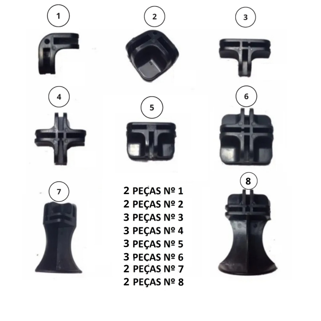 Conectivos Para Vidros e Prateleiras Aramadas Kit 20 Peças