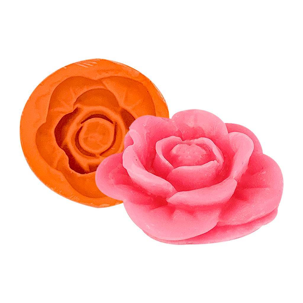 Molde De Silicone Flor Camélia. Para fabricação de sabonetes, velas, peças em gesso ou resina.
