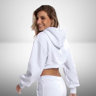 Cropped de Moleton Moda Inverno 2022 Blusa de Frio Modelo Blogueirinha 2022