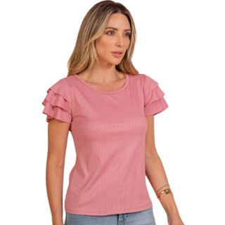 Blusinha Feminina Manga 3 Babados