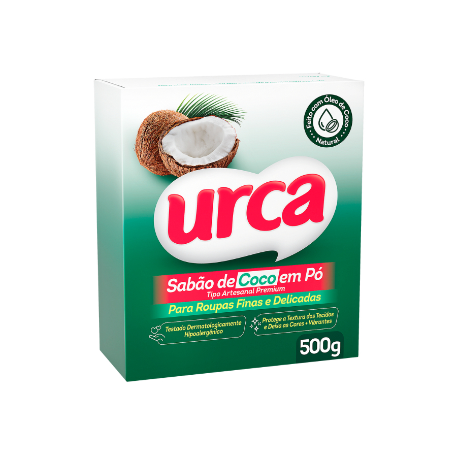 Lava Roupas Pó Coco  Urca Cartucho 500g em Oferta na Shopee