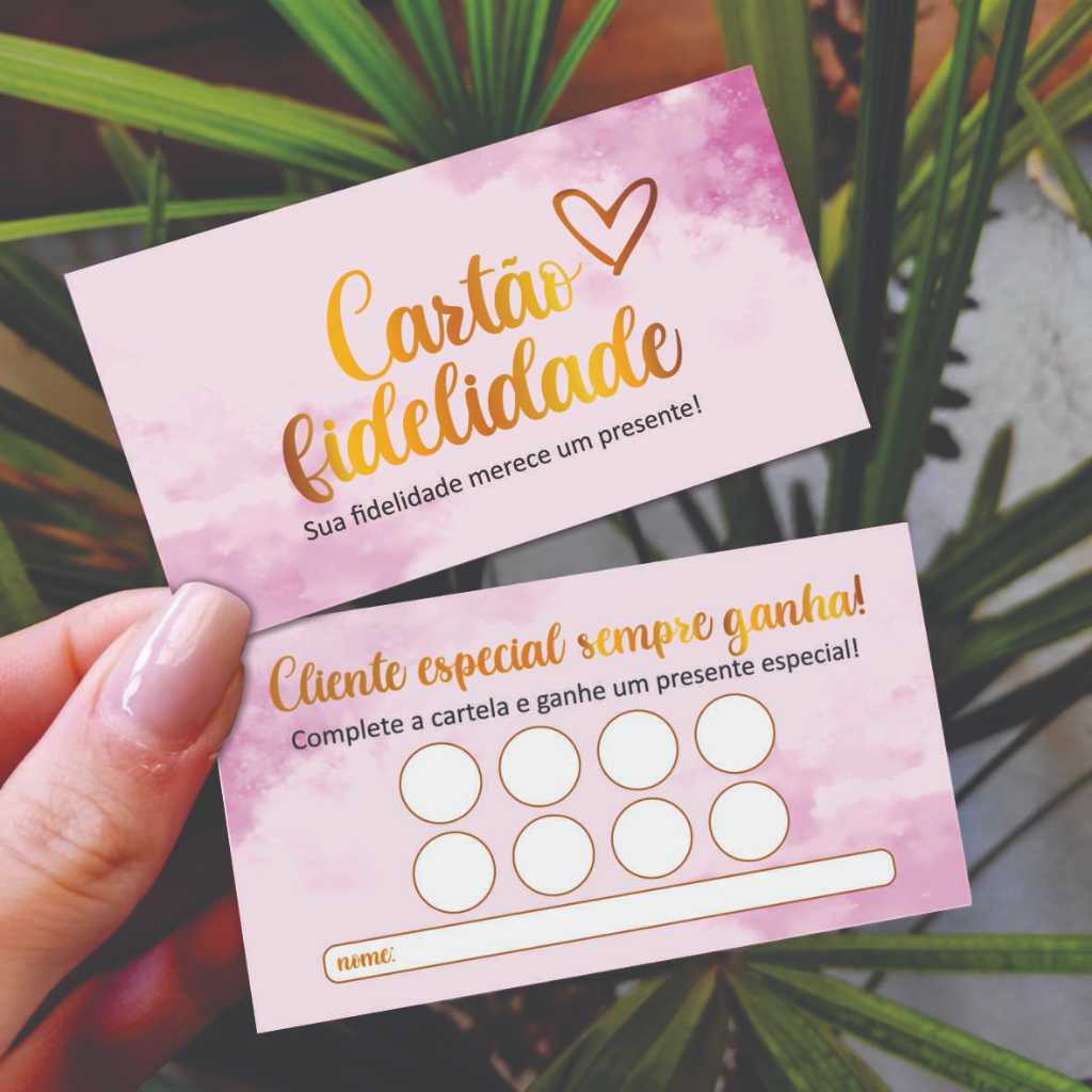 Cartão Fidelidade Cliente 50 unidades de cartões