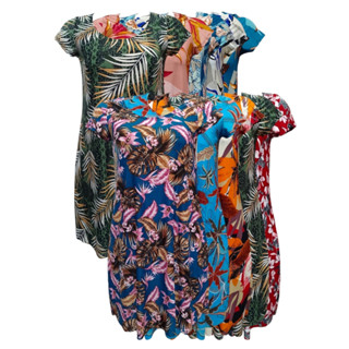 Kit 10 Vestidos Feminino Adulto Malha Fria Liganet Verão Lindas Estampas