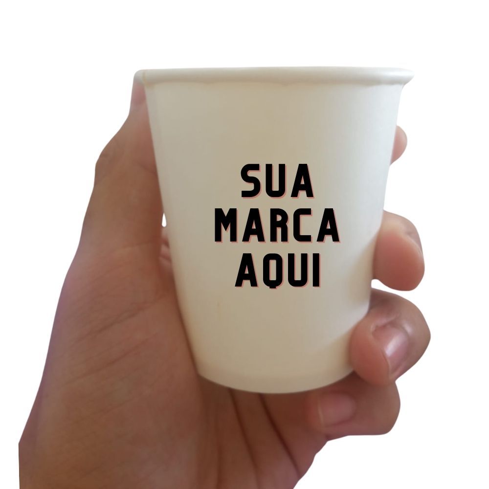 Copo 180 ml em Papel PERSONALIZADO - Biodegradável - Pacote com 50 unidades em Oferta na Shopee
