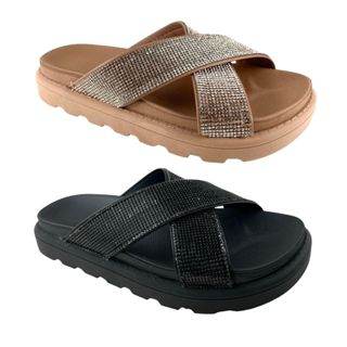Tamanco Papete Feminino Vizzano Flatform Conforto Strass 6459122