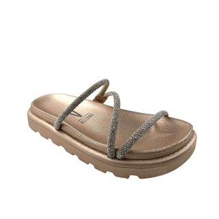 Tamanco Papete Feminino Vizzano Flatform Conforto Strass 6459318