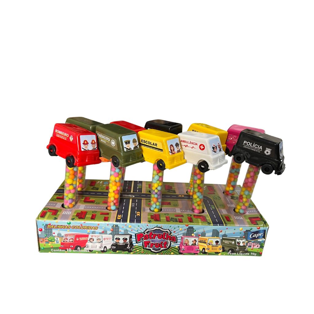 10 Brinquedo Patrulha Fruit Balinhas Adocicadas Heróis Cidade Lembrancinha Aniversário Carrinhos em Oferta na Shopee