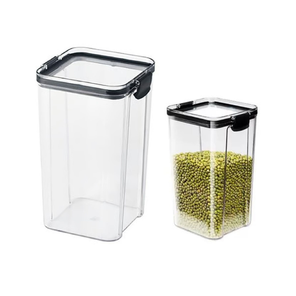 Pote Multiuso Hermético Acrílico 1800mL Empilhavel com Trava Vedação Biscoito Alimento Despensa Lavanderia Área de Serviços Cozinha Armário Geladeira Bancada