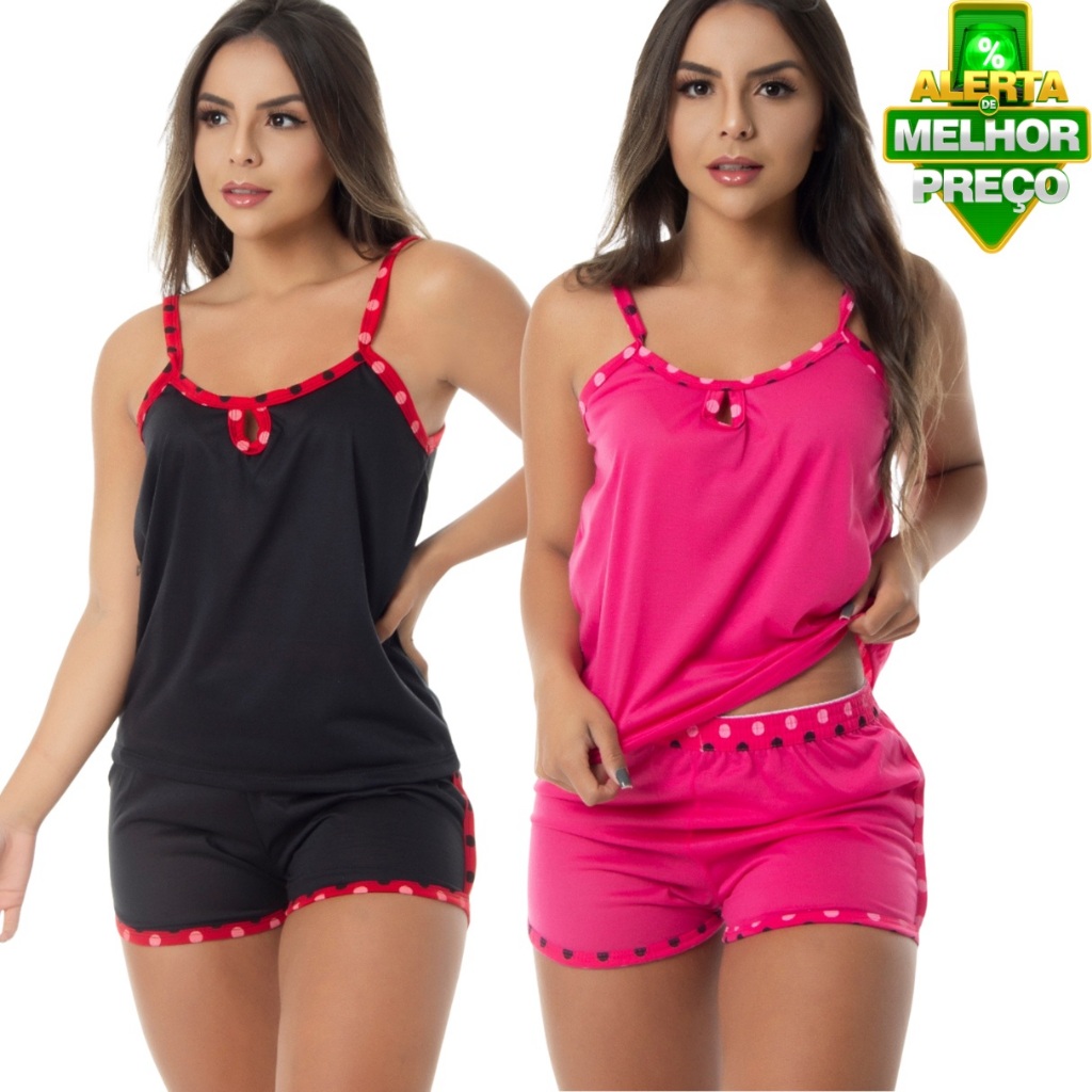 Kit 2 Short Doll Adulto Baby Dool Feminino em Oferta na Shopee