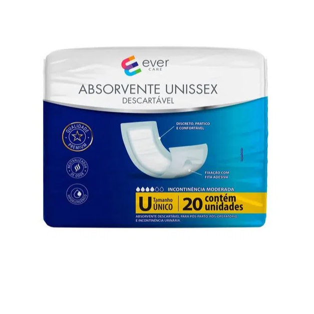 Absorvente Geriatrico Ever Care Unissex Tamanho Unico 20 Unidades