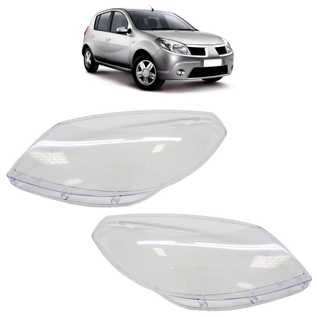 Lente Farol Principal Sandero 2012 2013 2014 Lente Lisa Acrilico Transparente em Oferta na Shopee