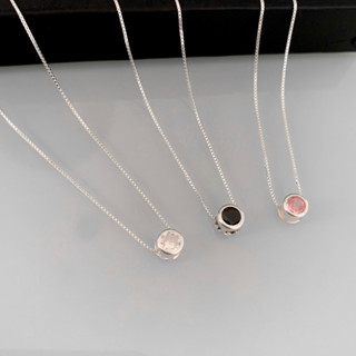 Colar ponto de luz caixinha zircônia branca rosa preta preto prata legítima 925
