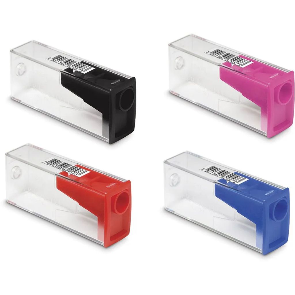 Apontador com Depósito Transparente Retângular Trandicional - Faber-Castell