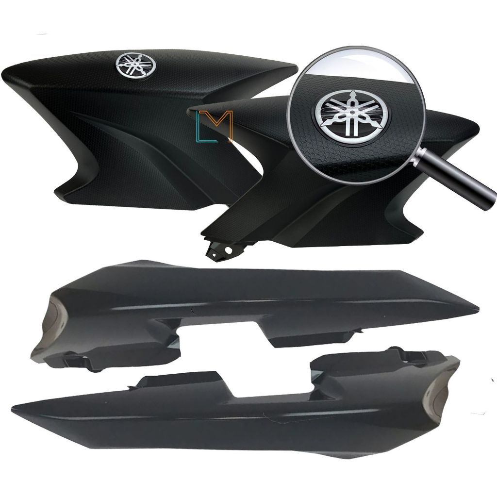 Kit Carenagem Par Aba Tanque - Rabeta Aleta Lateral Yamaha Factor 150 Com Adesivo Resinado 3D