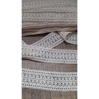 Renda 100% algodão natural/ 3.5 cm/ cor cru/ 10 metros em Oferta na Shopee