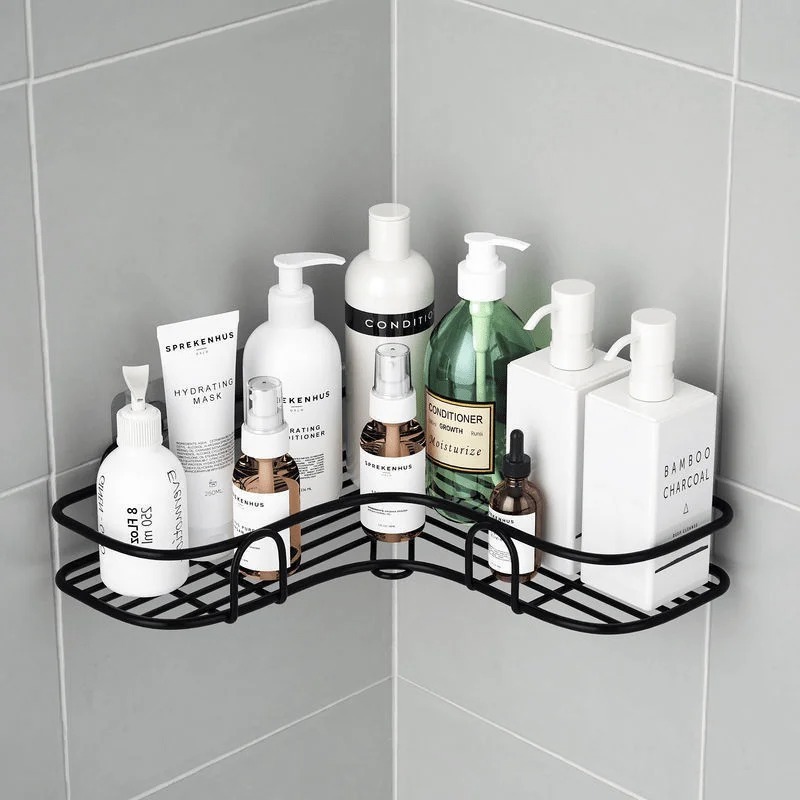 Suporte Organizador De Canto Prateleira De banheiro Shampoo Suporte Adesivo Para Parede Para Cozinha E Banheiro Multiuso