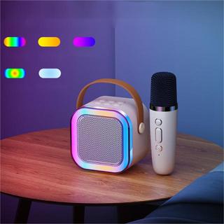 Caixas de Som Bluetooth Portátil Conjunto De Dueto com 1 Microfones sem Fio Led Microfone Digital sem Fio com Alto-falante Integrado para Karaoke em Casa