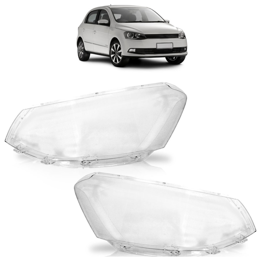 Lente Farol Gol Voyage Saveiro G6 2013 2014 2015 2016 Lente Lisa Acrilico Transparente