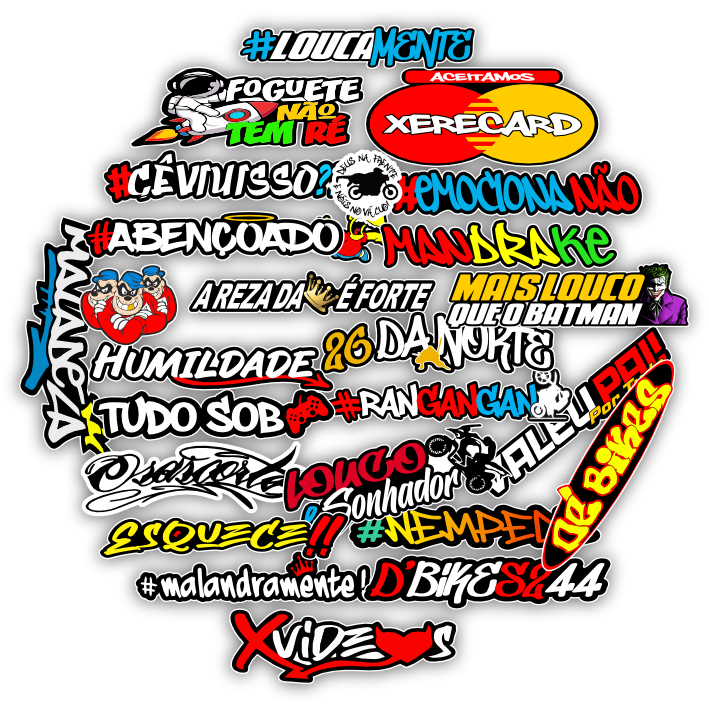 Cartela de Adesivos para carro moto ou bike Sticker Notebook Bicicleta Cartela de Adesivos para carro moto ou bike Sticker Notebook Bicicleta