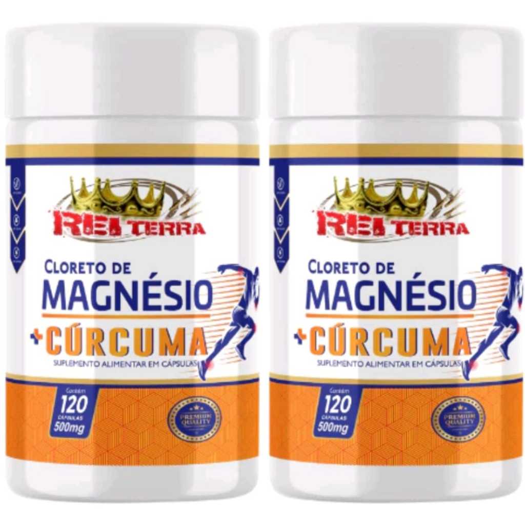 Kit 02 Cloreto de Magnésio + Cúrcuma 120caps 500mg