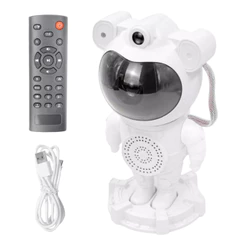 Projetor Astronauta Galáxia Estrelas Nebulosa com Bluetooth Luminária LED Luz Noturna Abajur Quarto Infantil