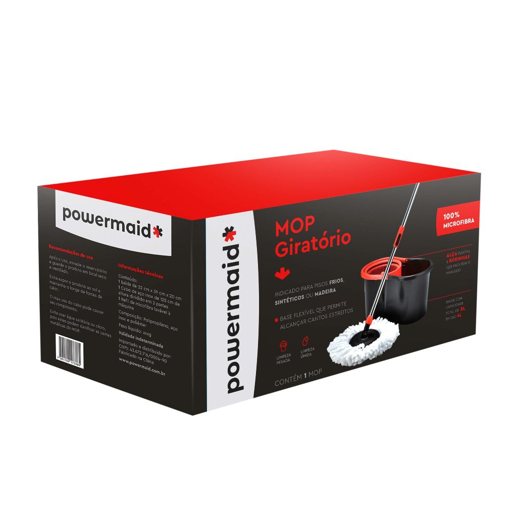 Mop Giratório Esfregão 360° 100% original Regulável Balde com Rodinha E Alça Rodo Limpeza Geral em Oferta na Shopee