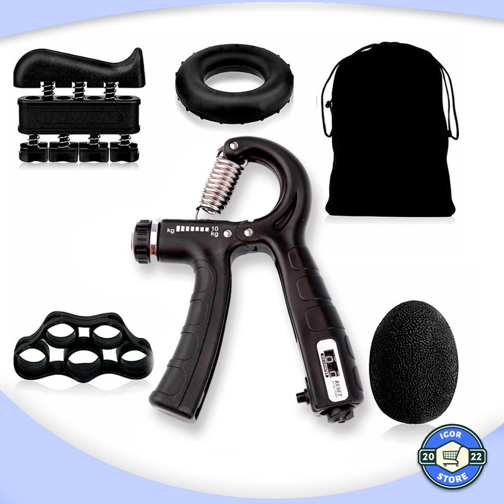 Kit 5 Peças Handgrip Ajustável Com Contador Exercícios Mãos Antebraço Envio Imediato