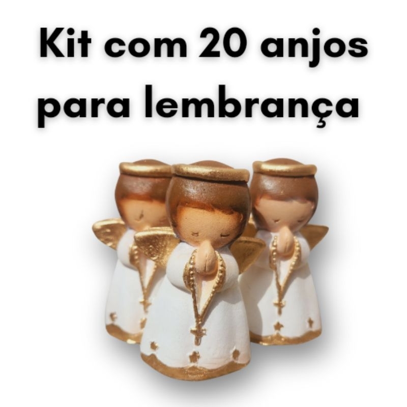 Kit 20 anjos Lembrança de Primeira Eucaristia Batizado Maternidade Lembrancinhas em Oferta na Shopee