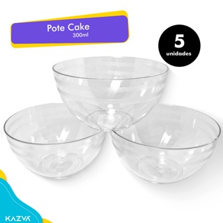 Kit 5 Pote Cake - Tigela Cumbuca Bowl Pote Pequeno Acrílico - 300ml