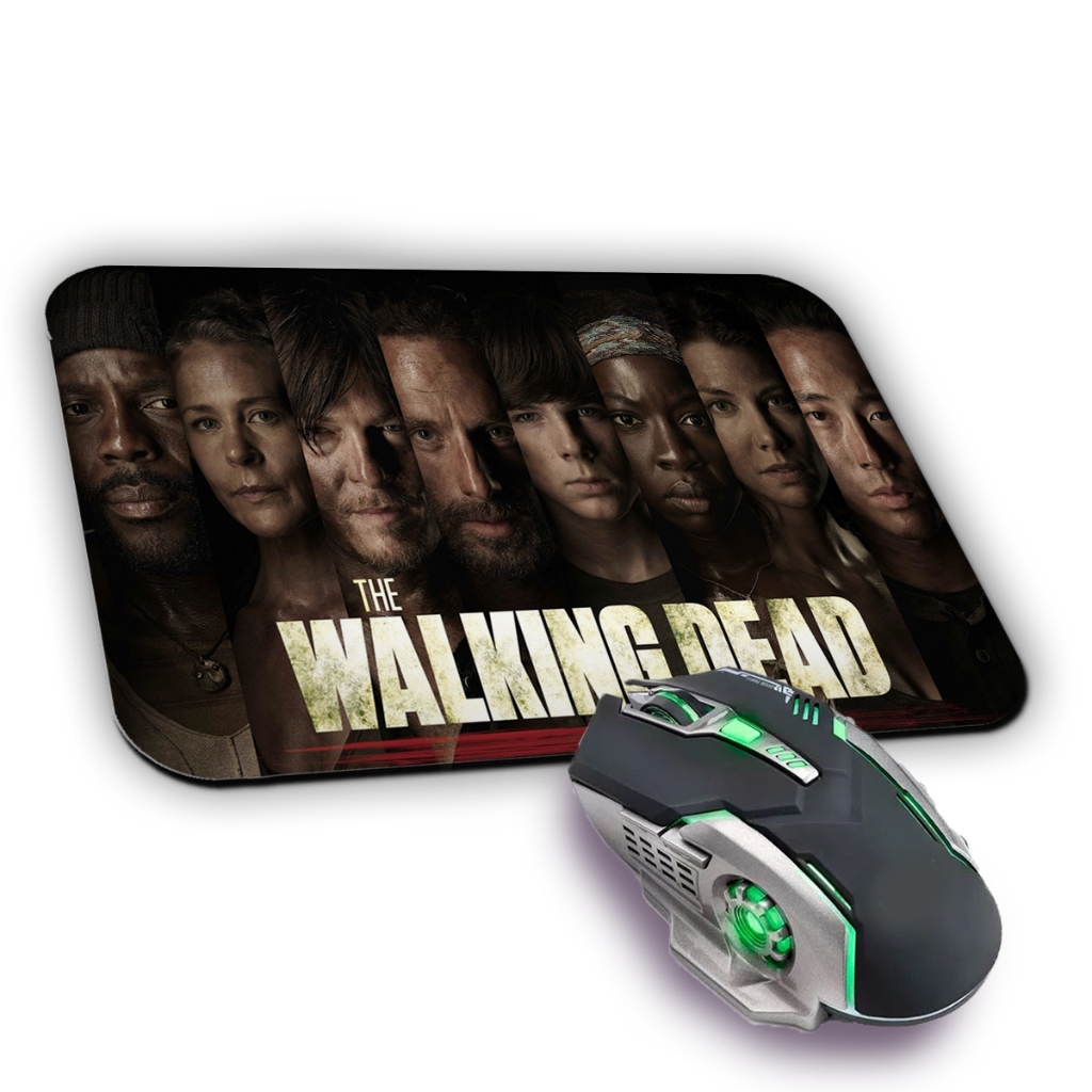 Mousepad Gamer The Walking Dead Série Terror Zombie Nerd Geek 22x18cm Antiderrapante