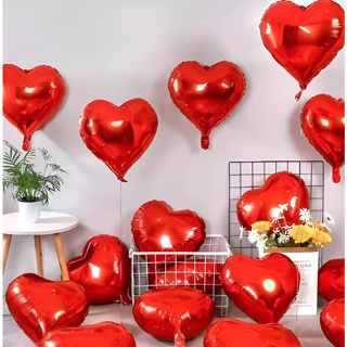 Kit 10 Balão Coração Metalizado 45cm 18 Polegadas Vermelho Metalizado em Oferta na Shopee