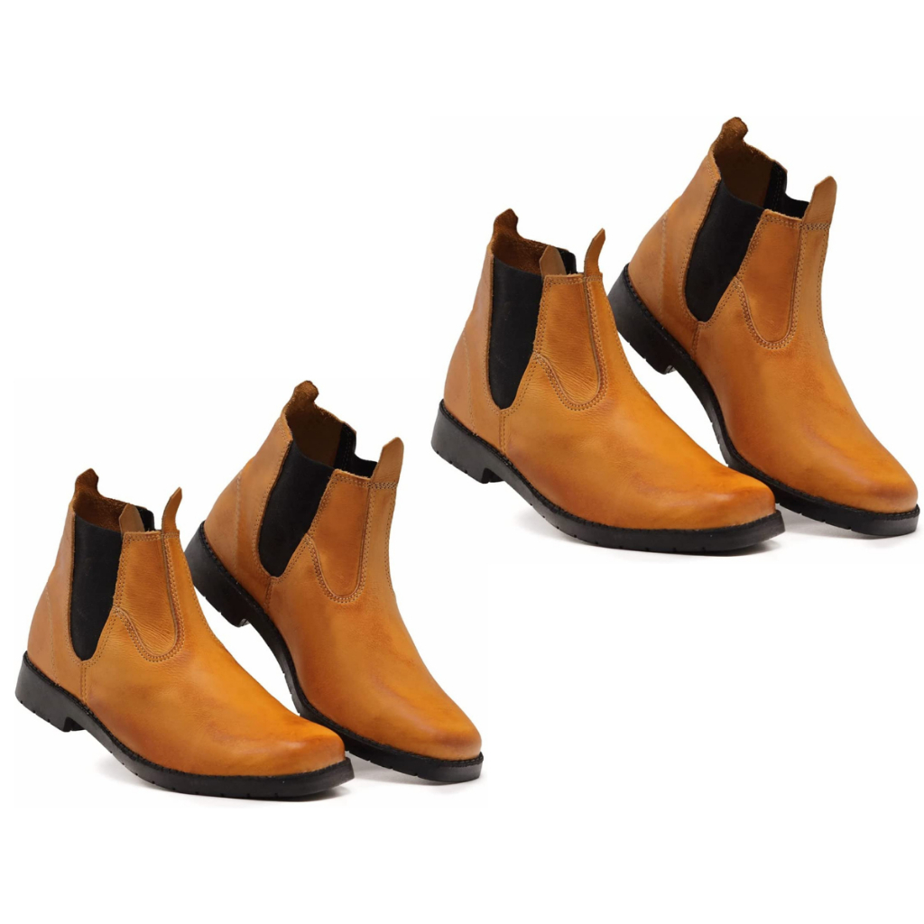 Kit 1 ou 2 Botinas Mateira Sola De Pneu Em couro Resistente Barata